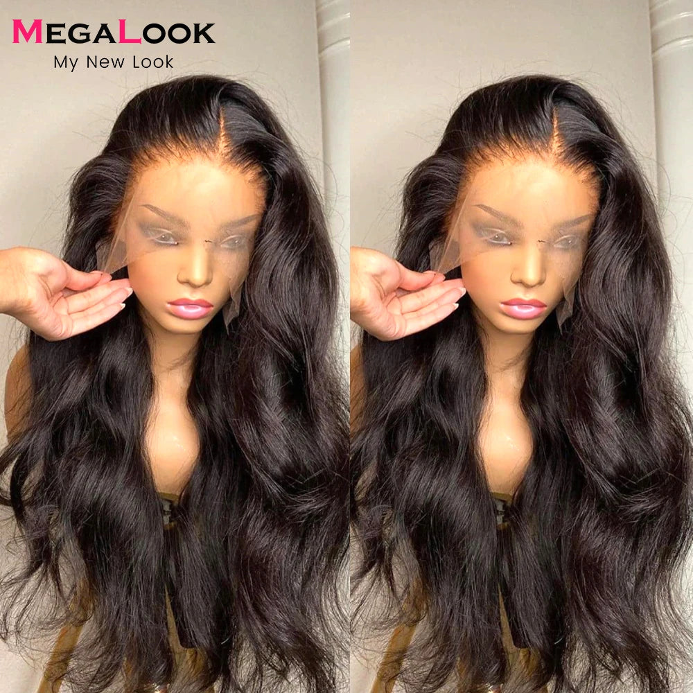 180 Density 13x4 Lace Front Wig Transparent Lace Frontal Wig Pre Plucked Brazilian Body Wave Human Hair Wigs For Women